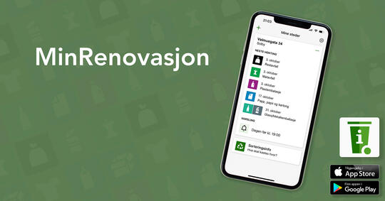 Min renovasjon app på mobil