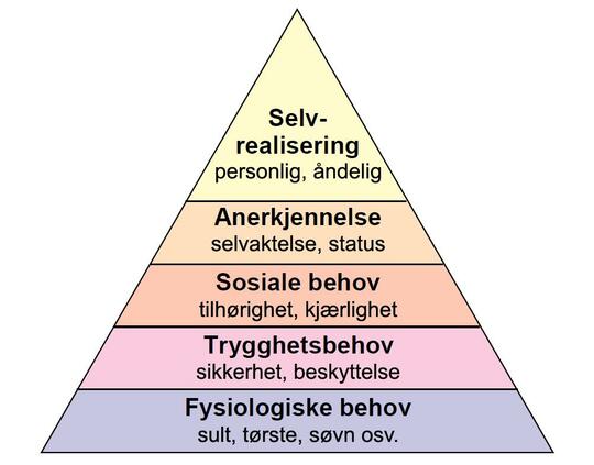 pyramide med ulik farge på ulike trinn. tekst på hvert trinn